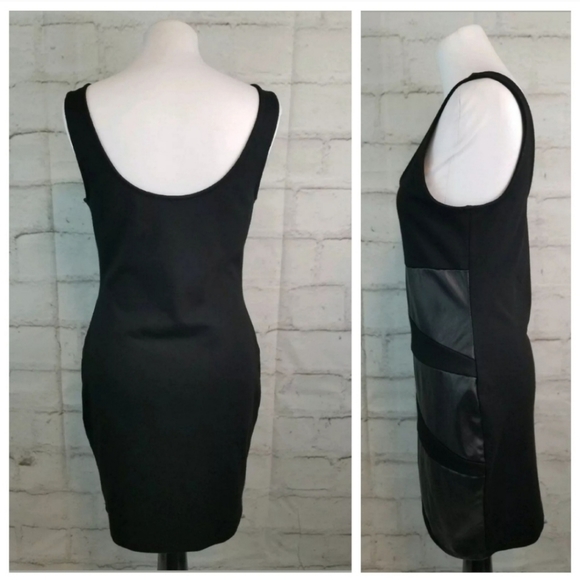 Eclipse Jr L Black Sleeveless Mini Dress w/ PVC - Picture 4 of 6